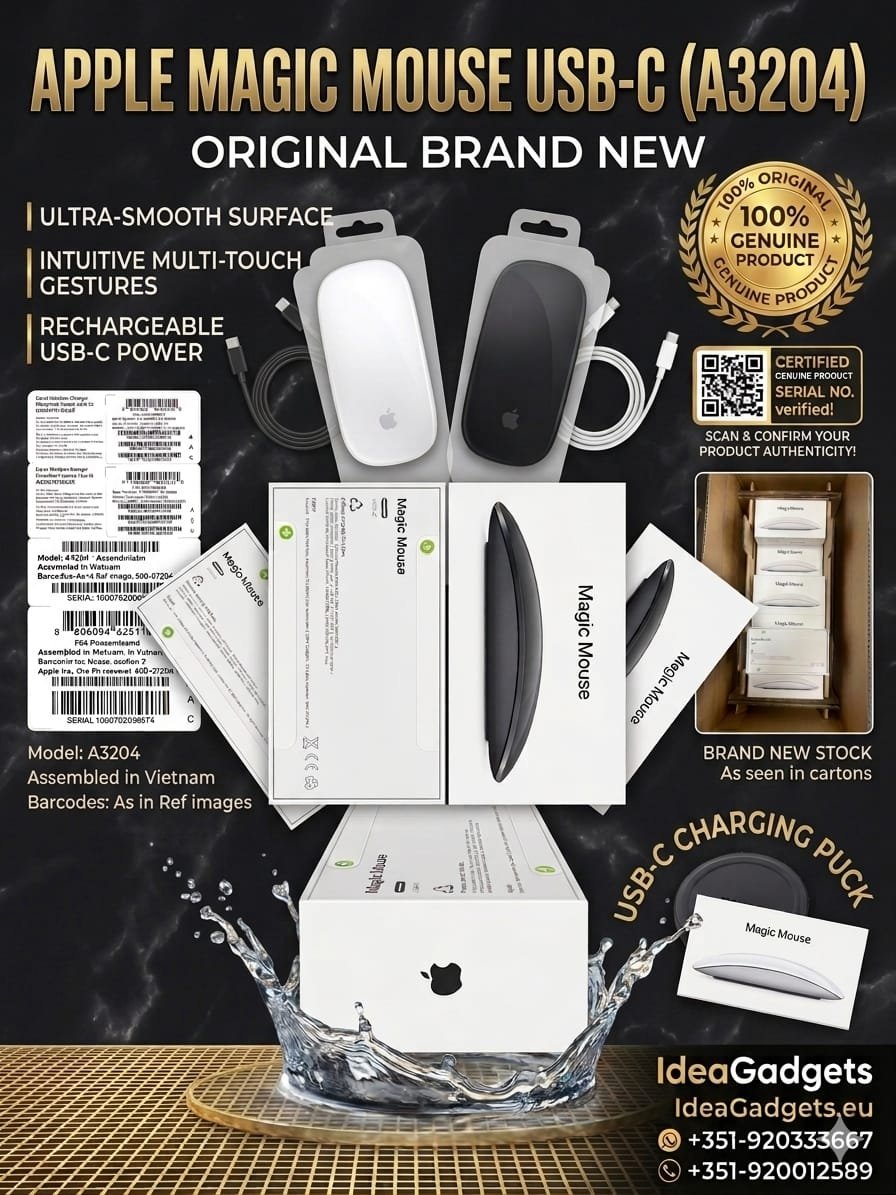 Apple Magic Mouse (USB-C) – Model A3204 – Rechargeable Wireless Multi-Touch Mouse