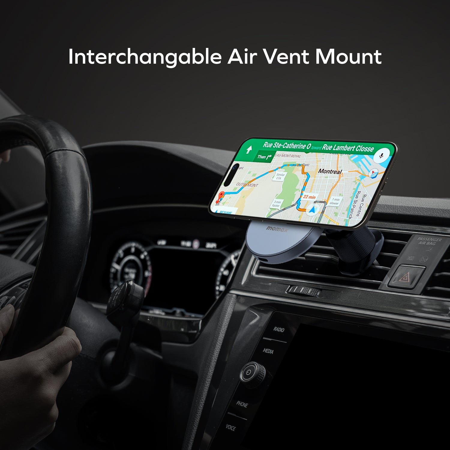 1-Move Q.Mag 25W Magnetic Wireless Charging Car Mount - Image 9