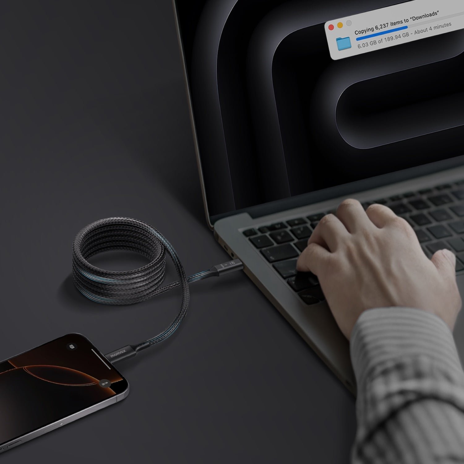 Mag.Link Magnetic USB 4.0 USB-C to USB-C Cable 240W 1.5m - Image 6
