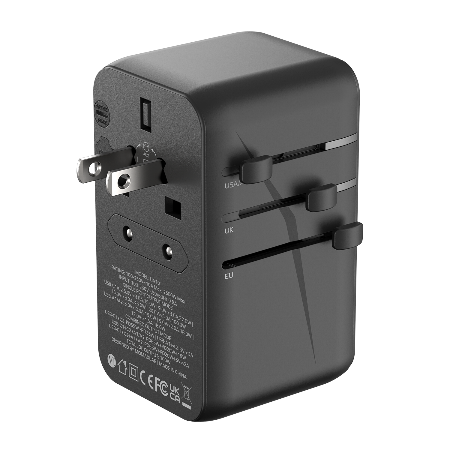 1-World Universal 4-Port Travel GaN Charger 100W - Image 2