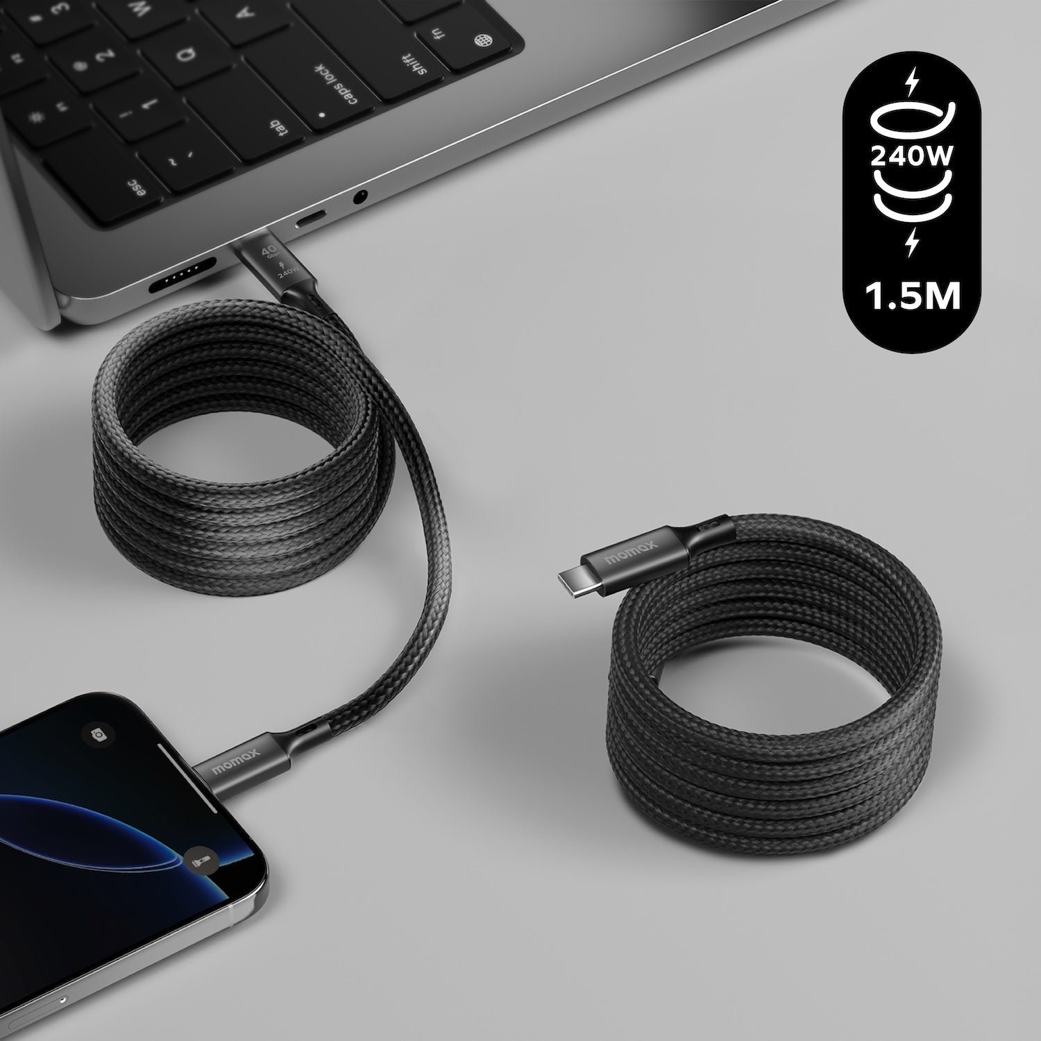 Mag.Link Magnetic USB 4.0 USB-C to USB-C Cable 240W 1.5m - Image 4