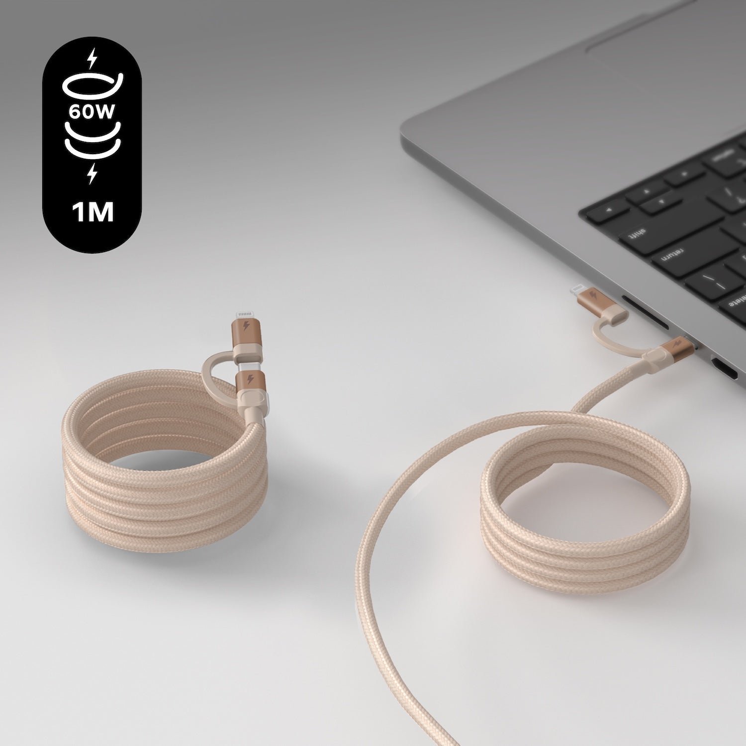 Mag.Link Duo Magnetic USB-C to USB-C & Lightning Cable 60W Up to 2m - Image 9