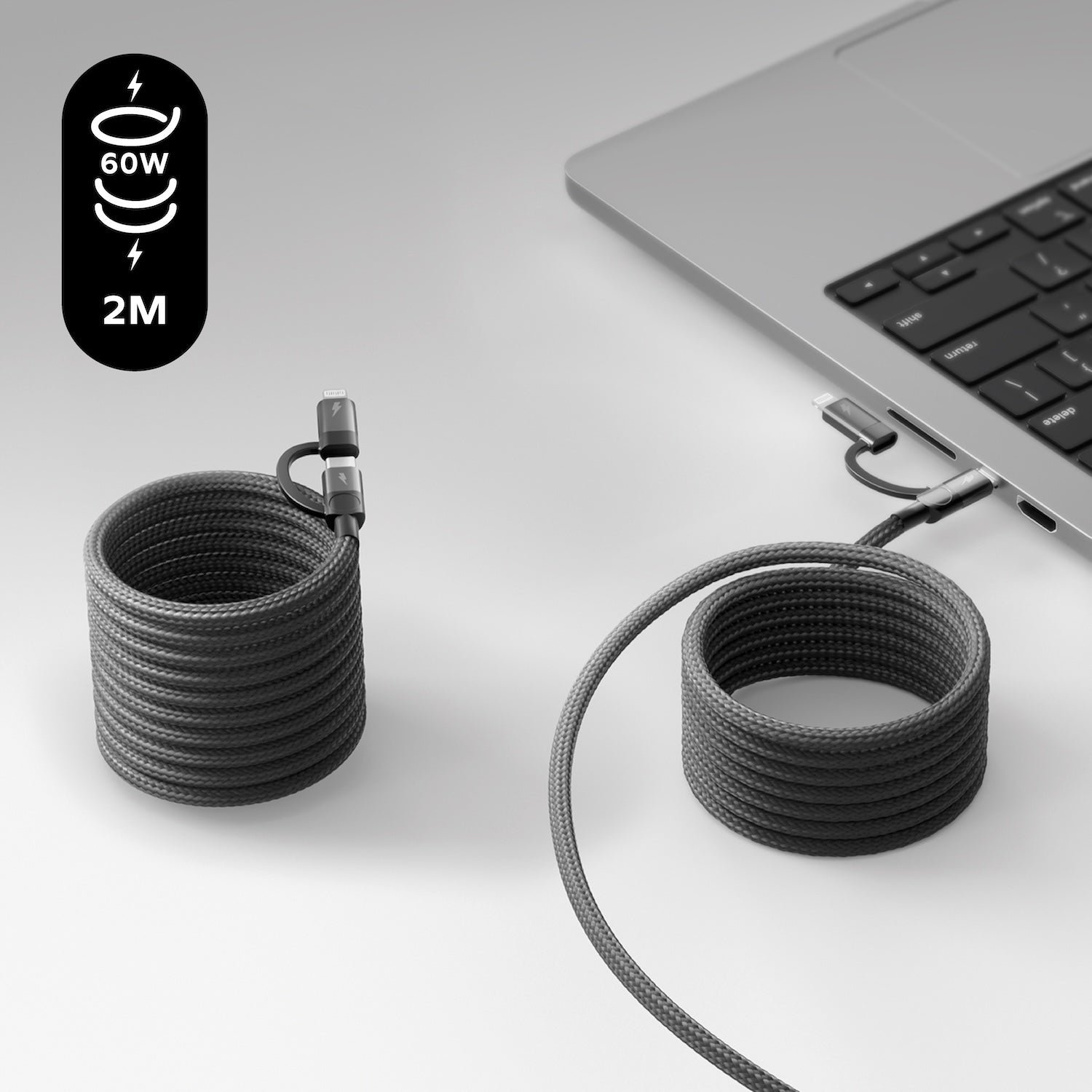 Mag.Link Duo Magnetic USB-C to USB-C & Lightning Cable 60W Up to 2m - Image 10
