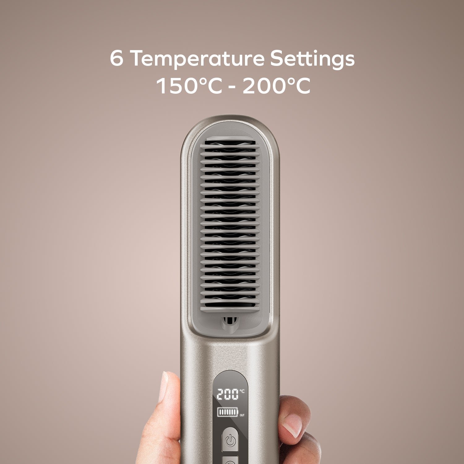 1-Care Sleek Travel Cordless Negative Ion Hair Straightening Brush - Image 9