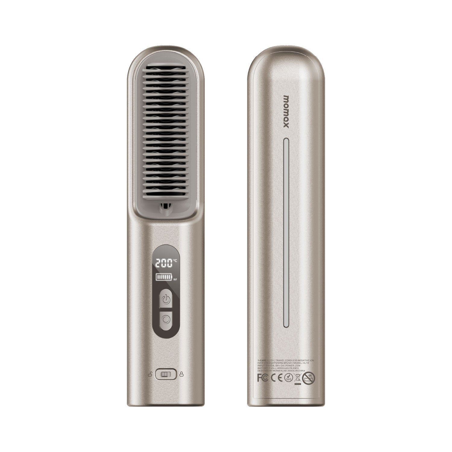1-Care Sleek Travel Cordless Negative Ion Hair Straightening Brush - Image 2