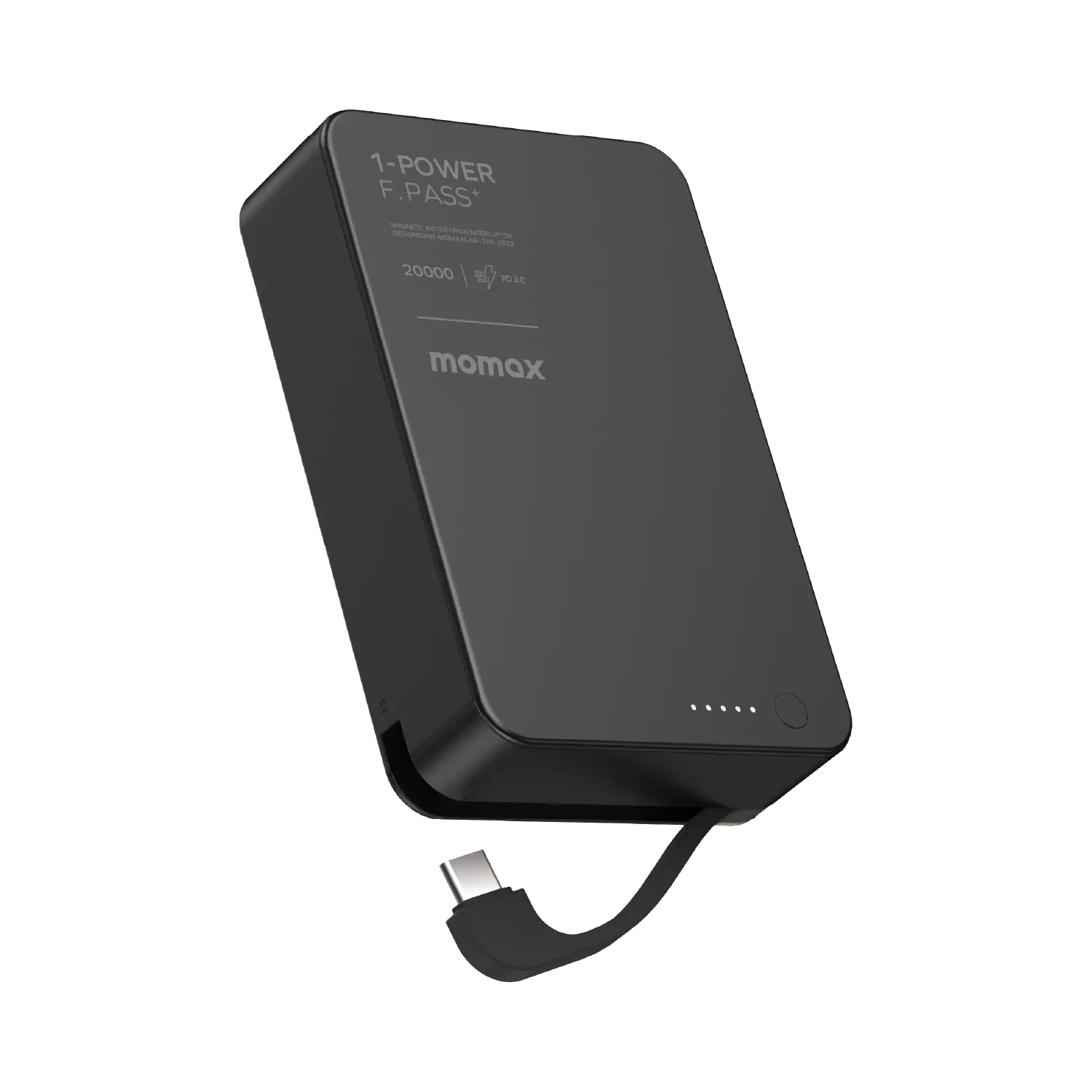 1-Power F.Pass⁺ 20000mAh Battery Pack with Built-in Cable and Magnetic Attachment