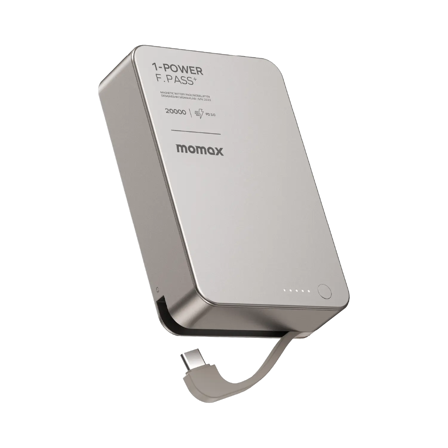 1-Power F.Pass⁺ 20000mAh Battery Pack with Built-in Cable and Magnetic Attachment - Image 2