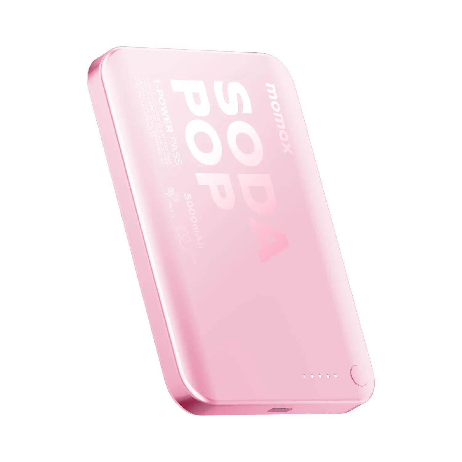 1-Power Pass 5000mAh Magnetic Wireless Charging Battery Pack