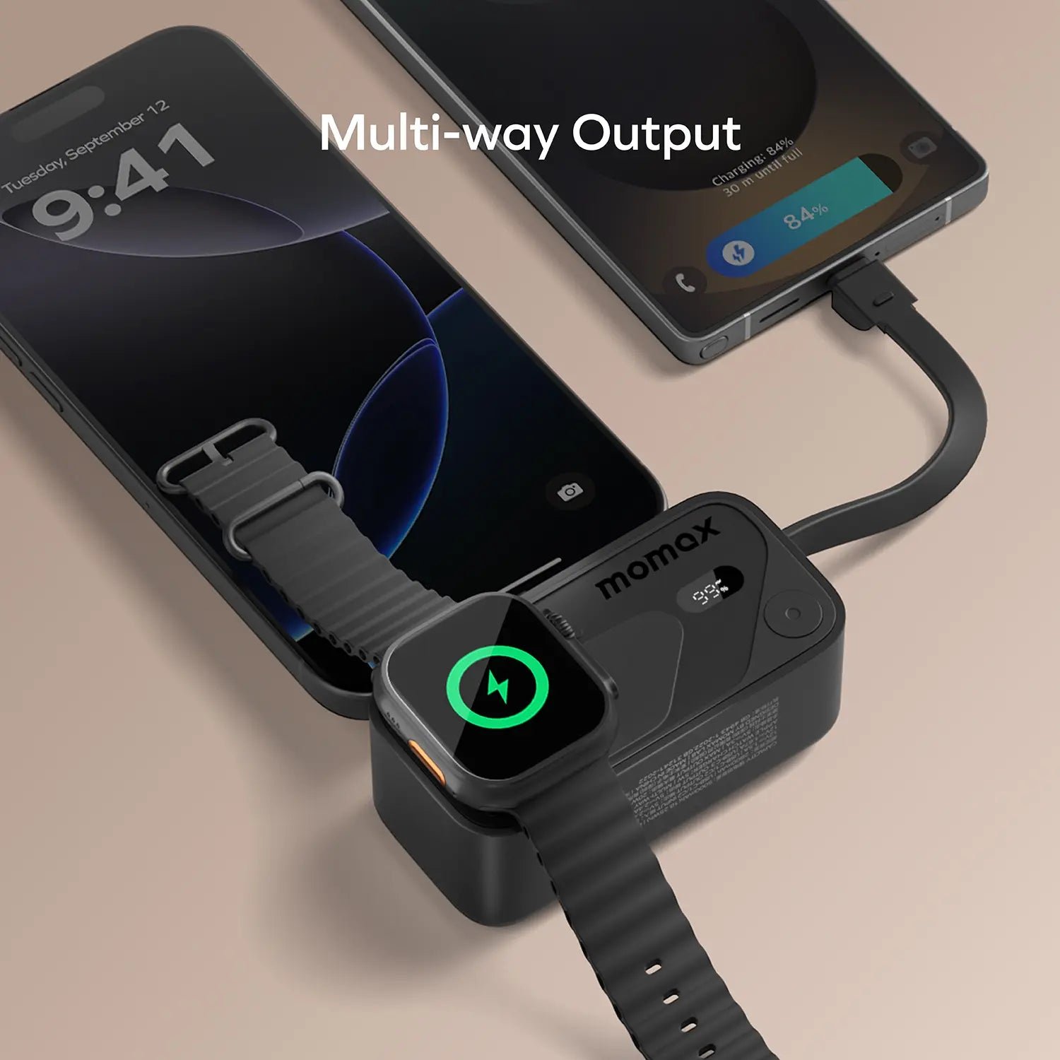1-Power X Pro Mini⁺ 5000mAh Integrated Foldable USB-C Plug and Built-In USB-C Cable Battery Pack with Apple Watch Fast Charger - Image 6
