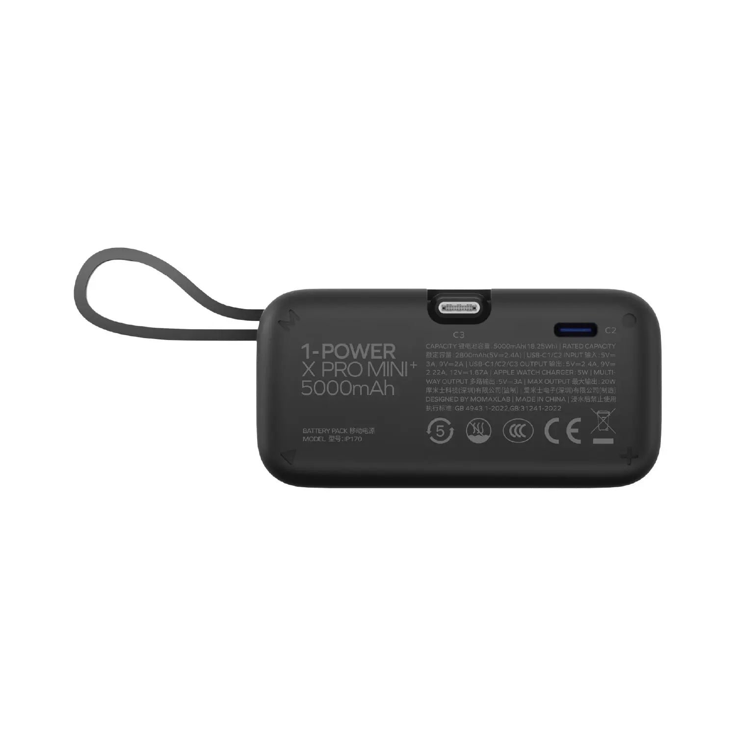 1-Power X Pro Mini⁺ 5000mAh Integrated Foldable USB-C Plug and Built-In USB-C Cable Battery Pack with Apple Watch Fast Charger - Image 14