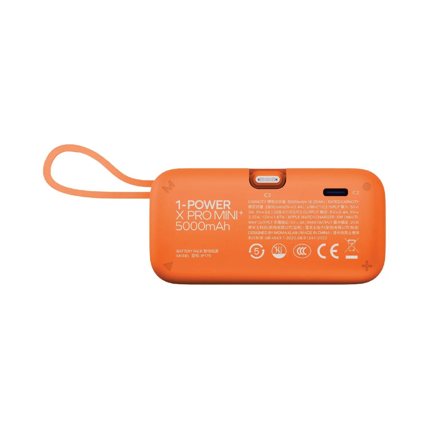 1-Power X Pro Mini⁺ 5000mAh Integrated Foldable USB-C Plug and Built-In USB-C Cable Battery Pack with Apple Watch Fast Charger - Image 13