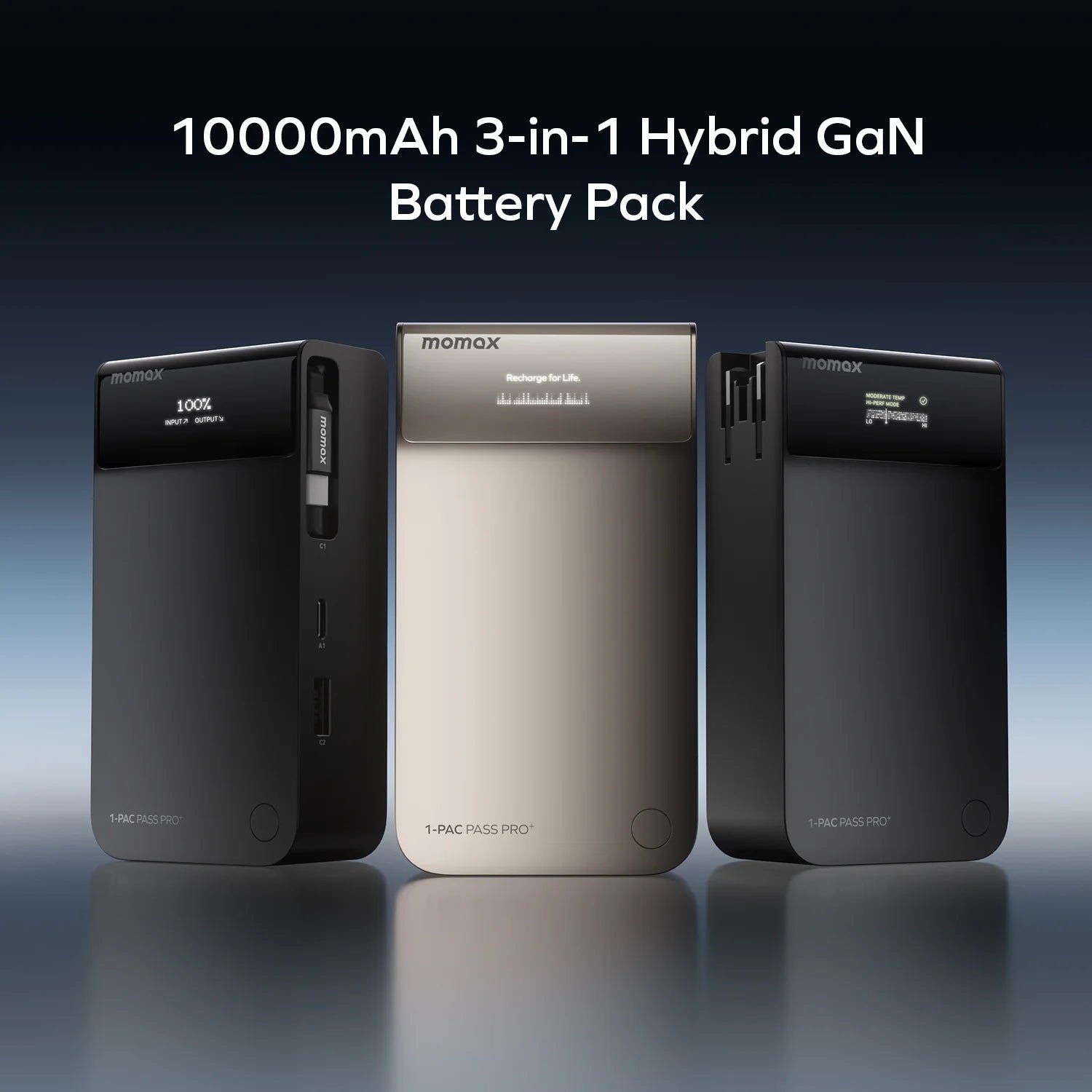 1-Pac Pass Pro⁺ 10000mAh 3in1 Hybrid GaN Battery Pack with Built-In Retractable Cable (45W) - Image 12