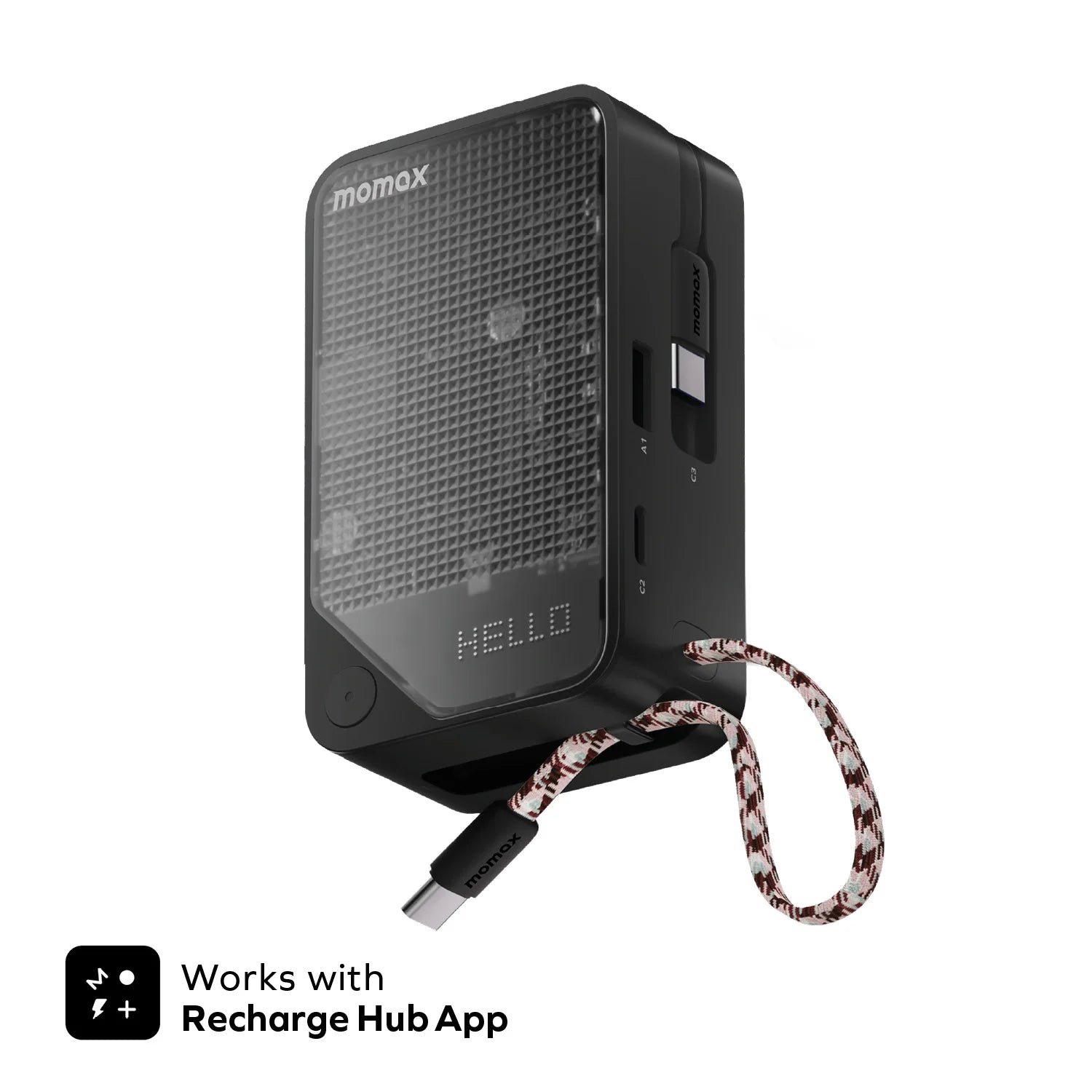 1-Power X⁺ 10000mAh Battery Pack with Dual Built-in USB-C Cable