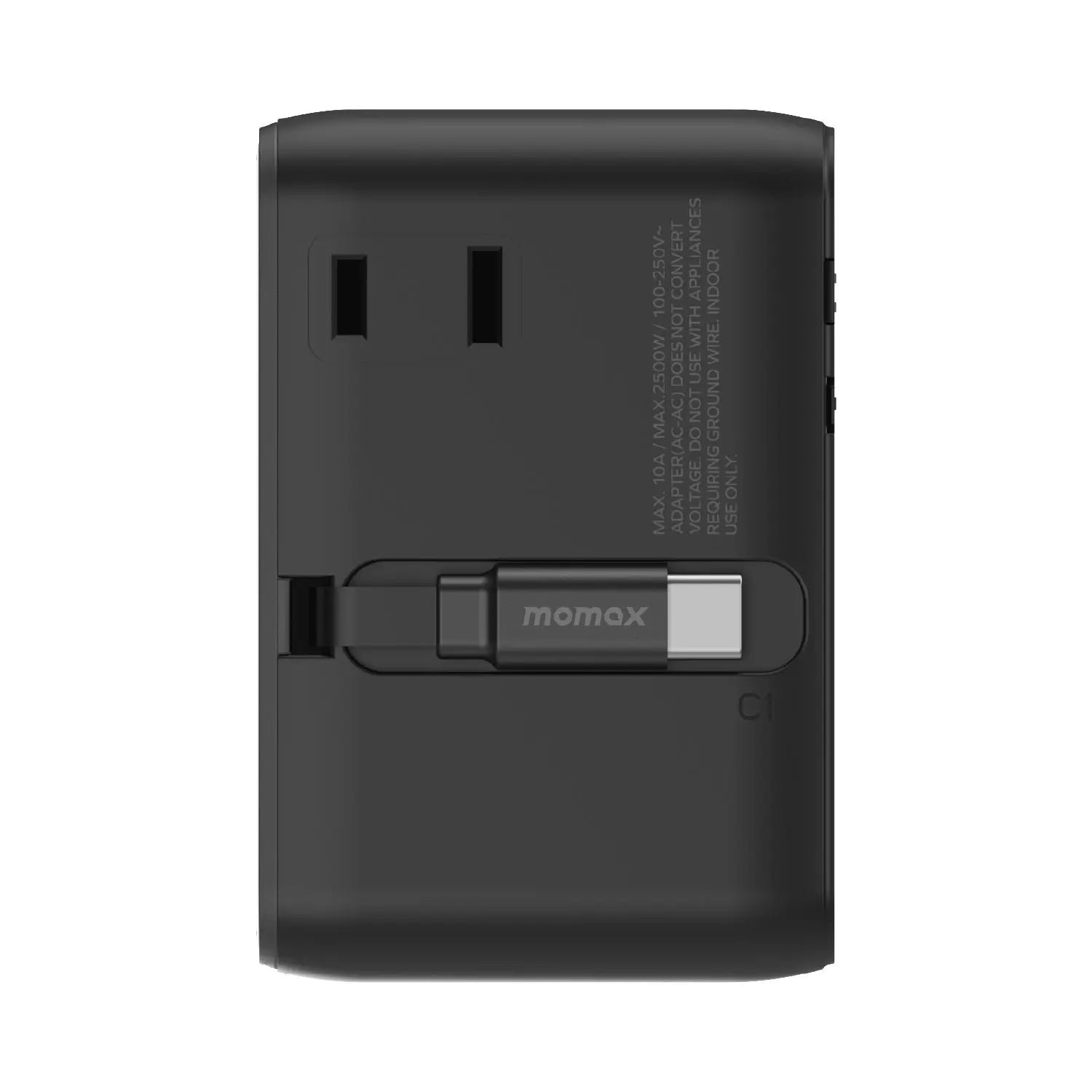 1-World²⁺
70W 3-Port Dual AC Travel Adapter with Built-In Retractable Cable - Image 19