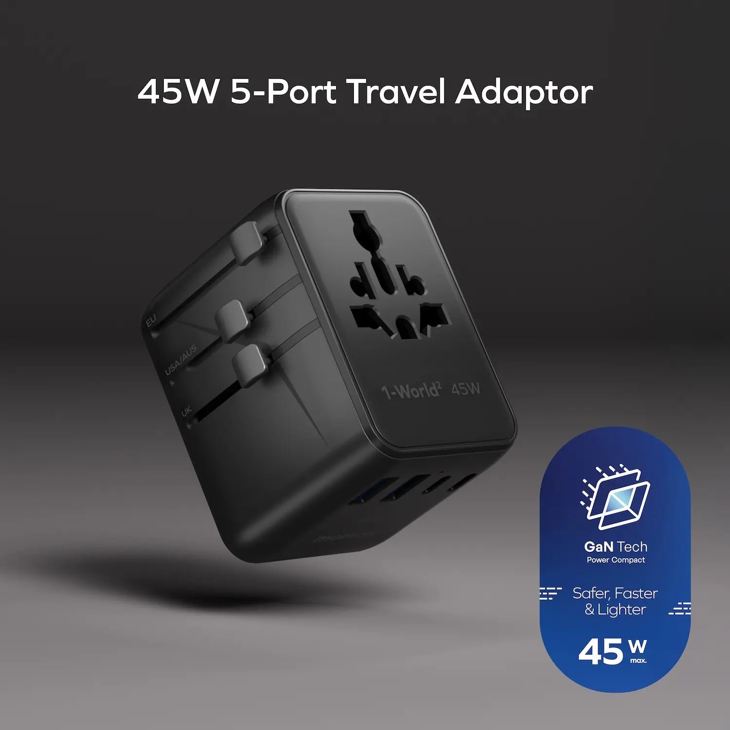 1-World²
45W 5-Port Dual AC Travel Adapter - Image 4