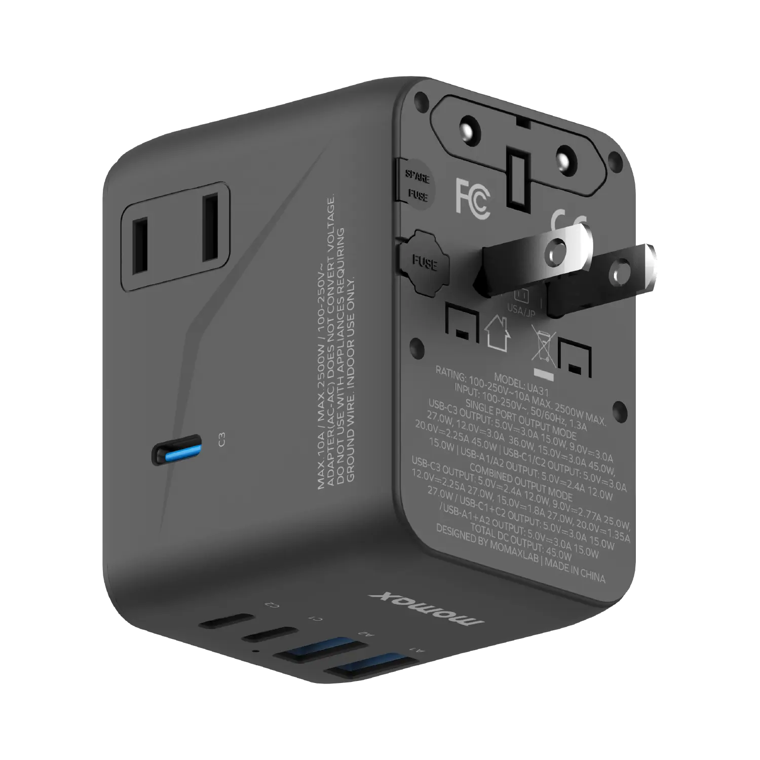 1-World²
45W 5-Port Dual AC Travel Adapter - Image 9