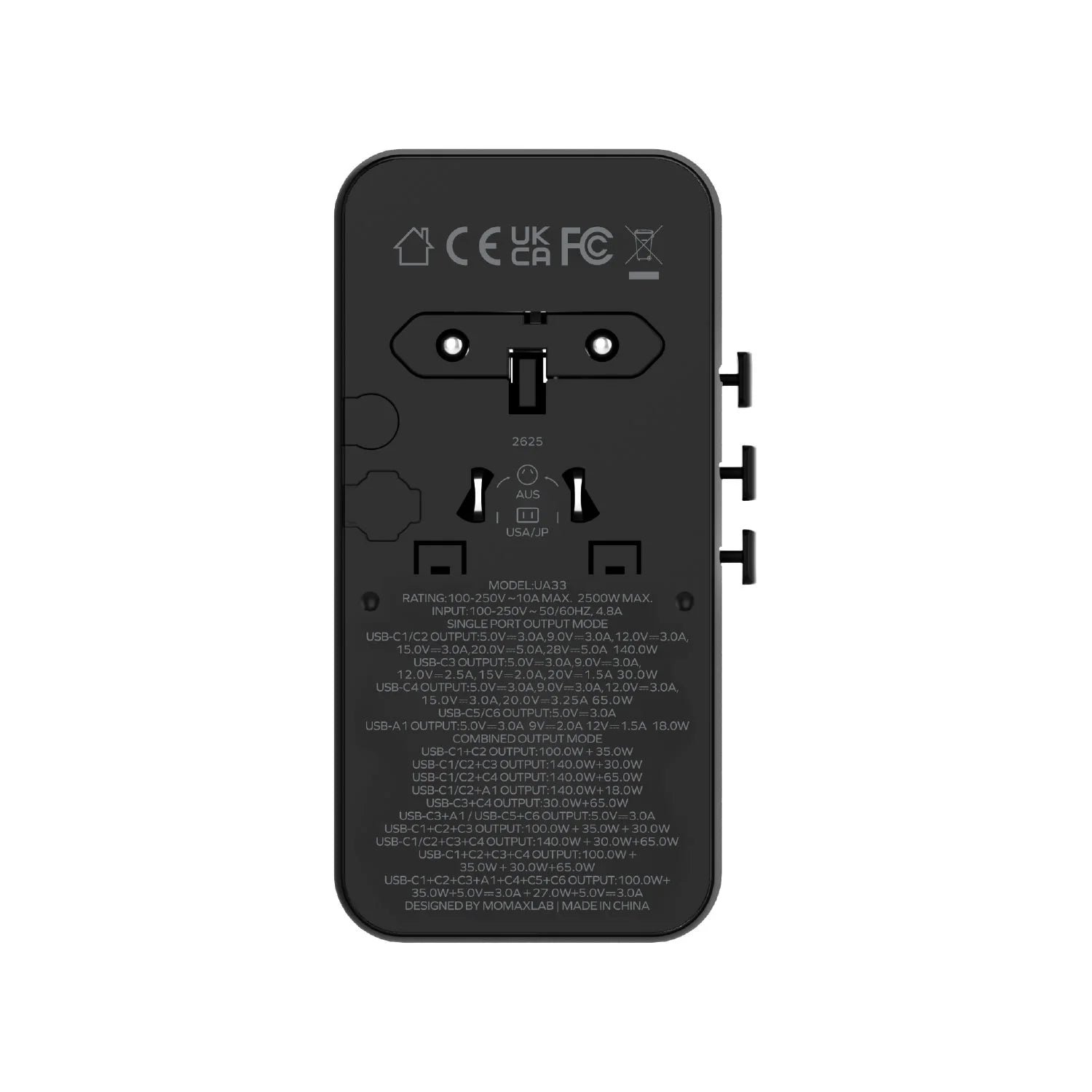 1-World² Dreamer 235 7-Port Dual AC Travel Adapter - Image 2