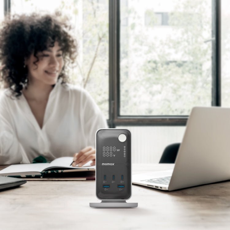 1-Charge Work Flow 6-Outlet GaN Power Tower 35W with USB Ports - Image 7